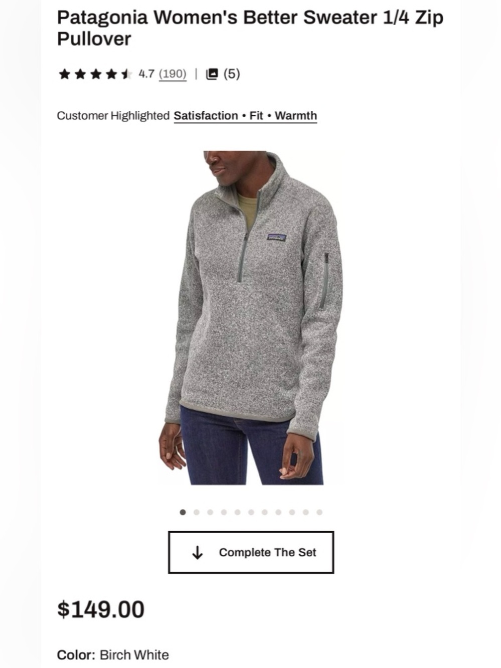 Patagonia Better Sweater Heather Gray Half-Zip Fleece Pullover EUC - Picture 5 of 9